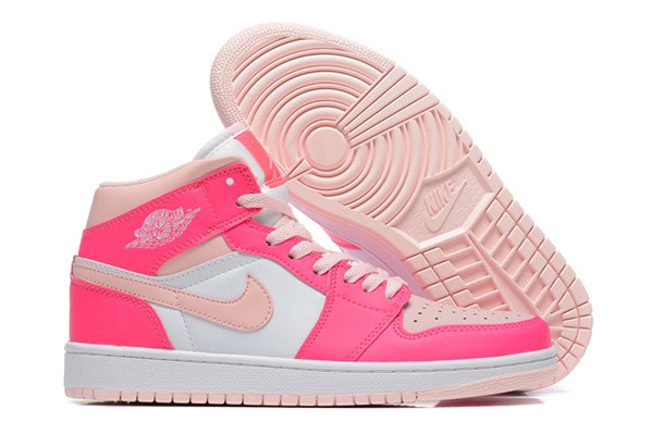 Women's Running Weapon Air Jordan 1 White/Pink Shoes 311
